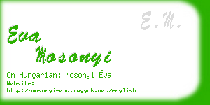 eva mosonyi business card